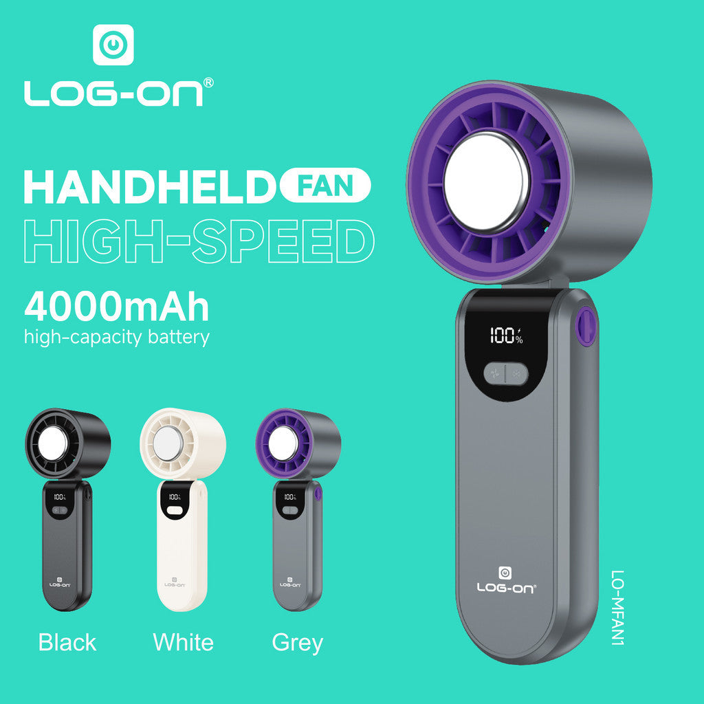 LOG ON KIPAS ANGIN MINI TURBO  COOLING FAN 2.0 KIPAS PENDINGIN MINI HIGH SPEED 4000mAh LO-MFAN1