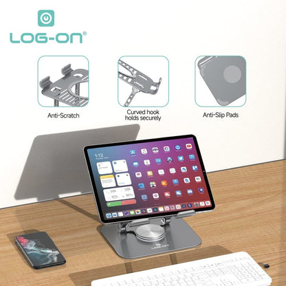 LOG ON METAL STAND HOLDER FOR SMARTPHONE & TABLET LO-CRH67 ROTASI 360