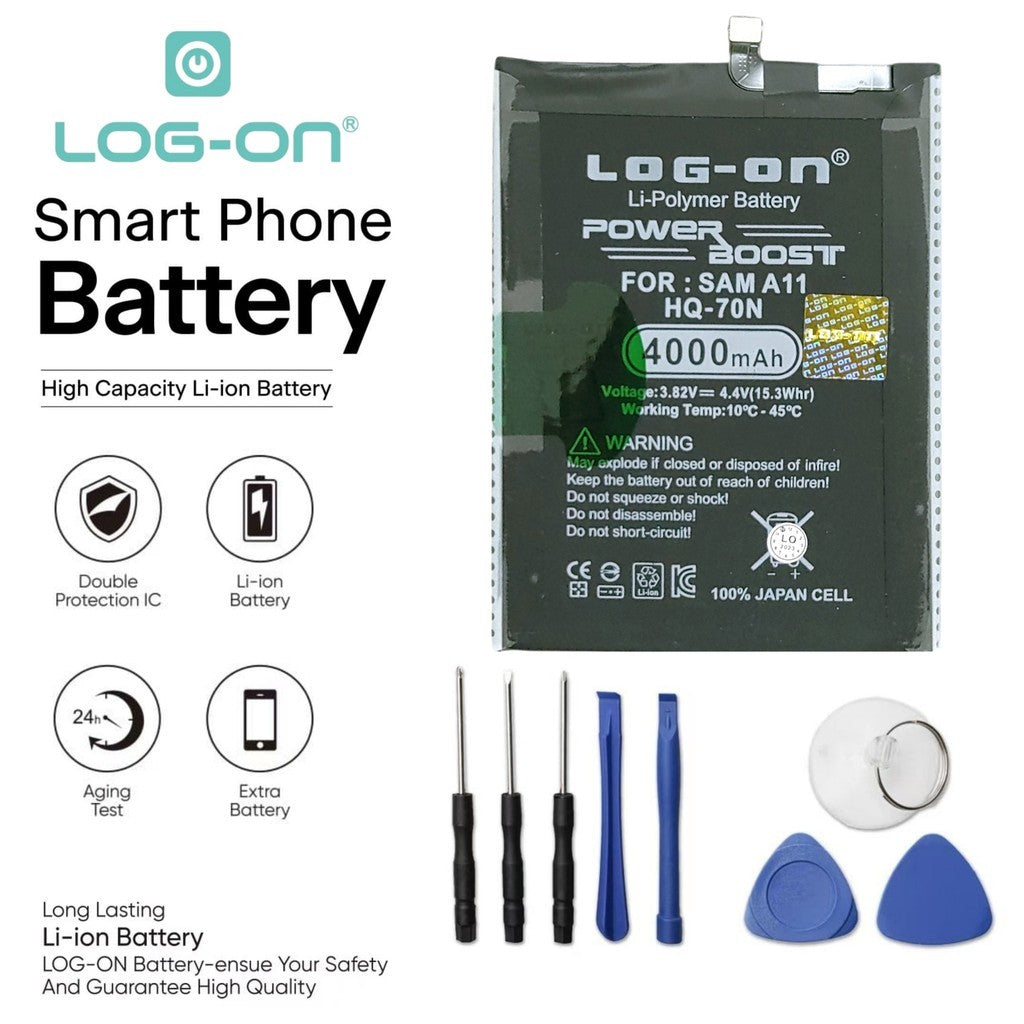 Log On - HQ-70N Samsung A11 A115 Power Boost Original Battery Baterai Batre