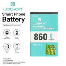 LOG ON BATERAI NOKIA BL-4C-6100-6300-2650-5100-6100-7200-7270 BATRE DOUBLE POWER DOUBLE IC BATTERY
