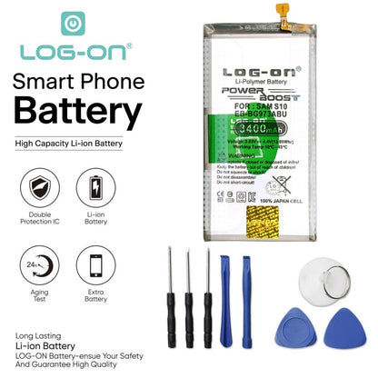 Log On Samsung S10 Plus EB-BG975ABU Power Boost Double IC Protection Battery Baterai