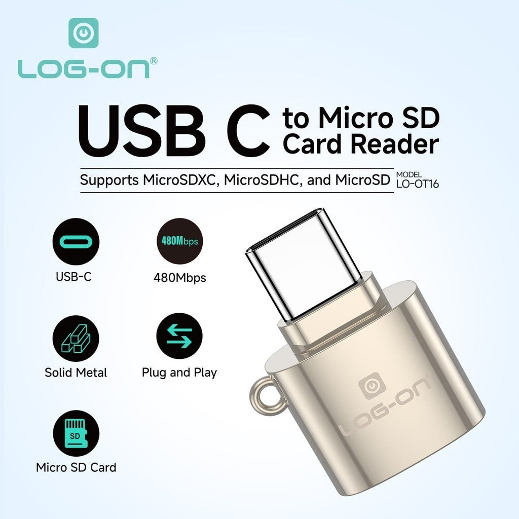 LOG ON USB Type-C/LIGHTNING LO-OT16 Card Reader OTG for Micro SD