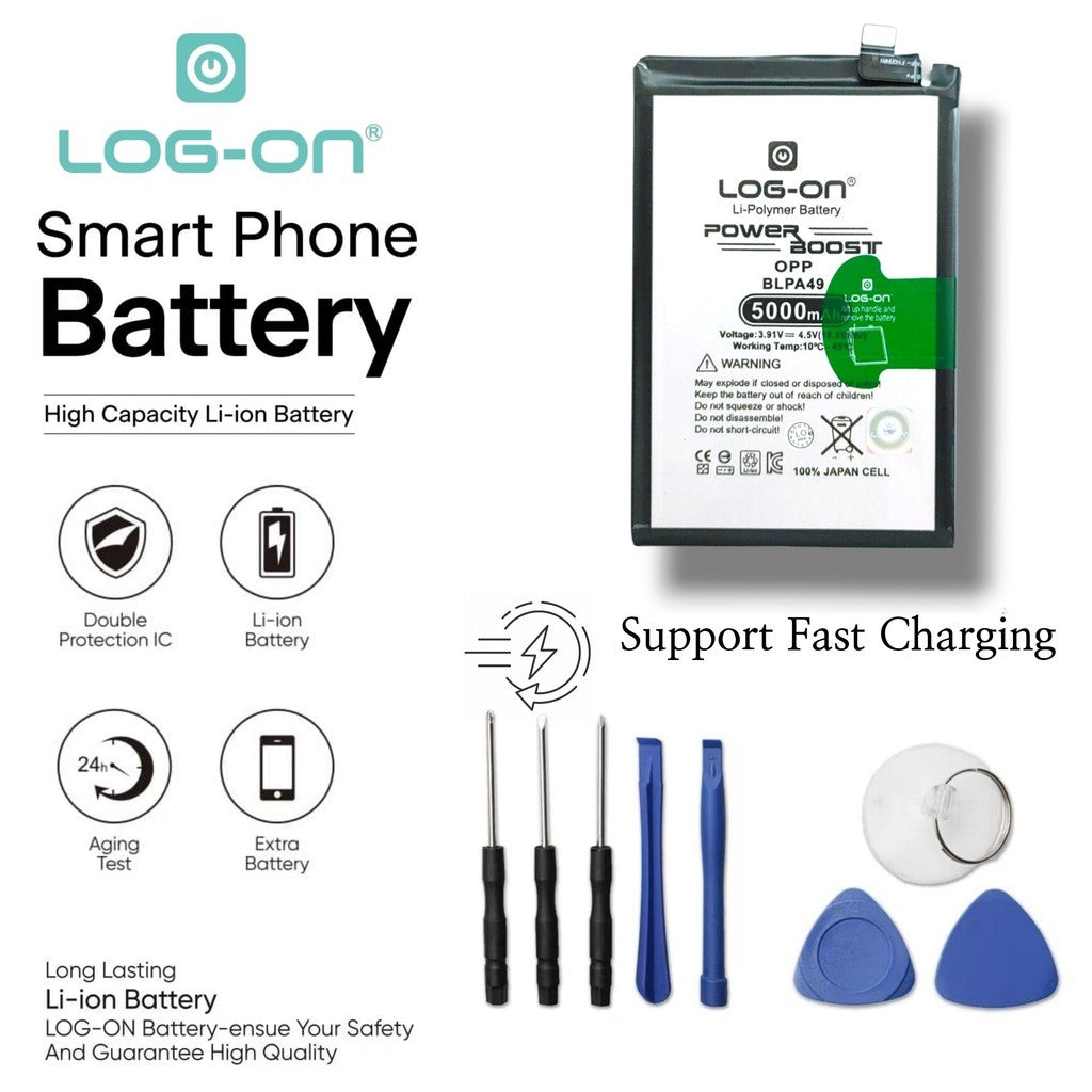 Baterai Log On BLPA49 Untuk Oppo A60 BLP-A49 Support Fast Charging 45W Original Battery Batre - 1 Tahun Garansi