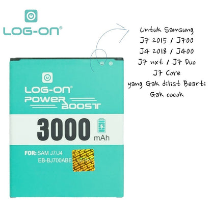 LOG ON BATERAI SAMSUNG J7/J4 BATRE POWER BOOST BATTERY