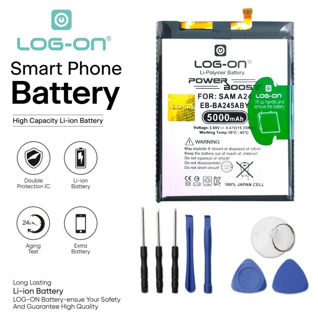 Log On - EB-BA245ABY Samsung A24 4G A245 Power Boost Original Battery Baterai Batre