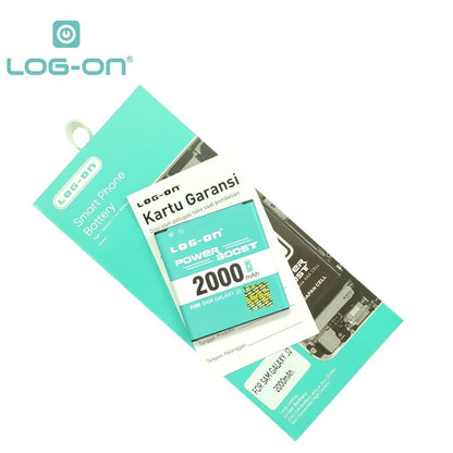 Log On - Samsung J2 2015 J200 / J200H / J200G Power Boost - Kapasitas 2000mAh Battery Baterai Batre - 1 Tahun Garansi