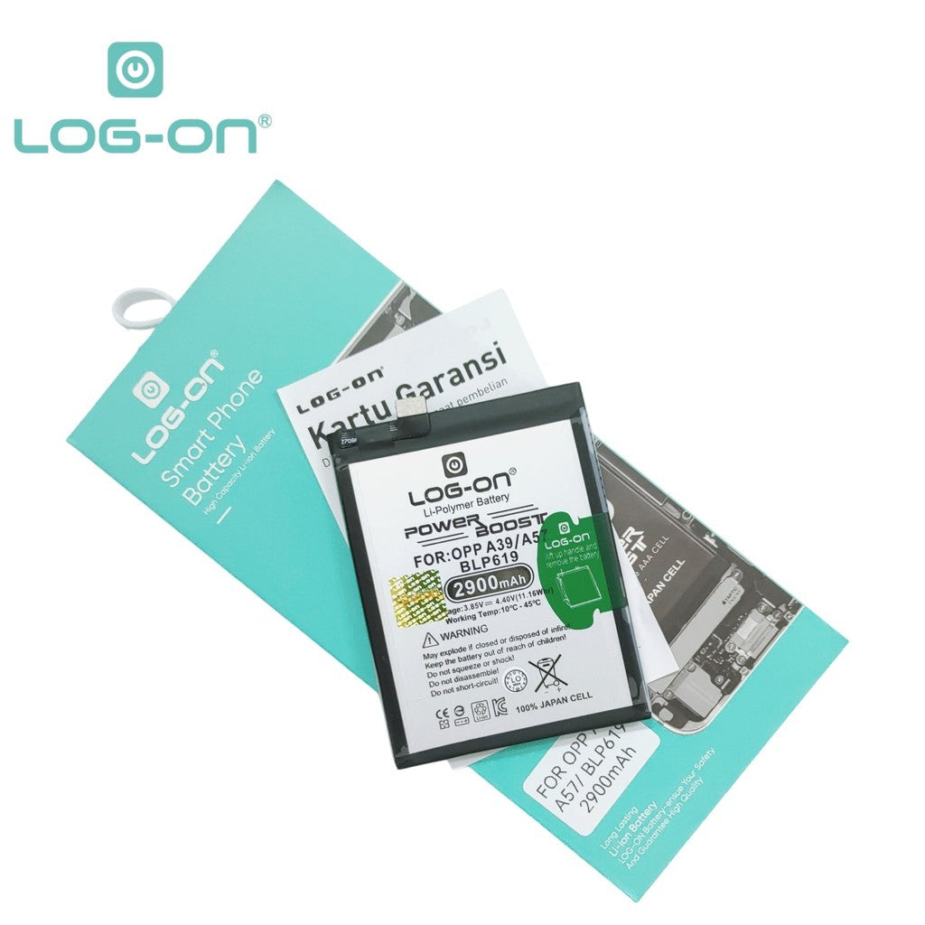 LOG ON BATERAI OPPO A39 / A57 / BLP619 BATRE DOUBLE POWER DOUBLE IC BATTERY