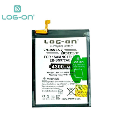 Baterai Log On EB-BN972ABU Untuk Samsung Note 10 Plus N975 Power Boost - Kapasitas 4300mAh Original Battery Batre - 1 Tahun Garansi