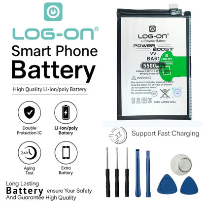Baterai Log on BA61 untuk Vivo Y19S 4G / Y04 / Y19E 5500mAh Fast Charging 15W Original Battery 1 Tahun Garansi