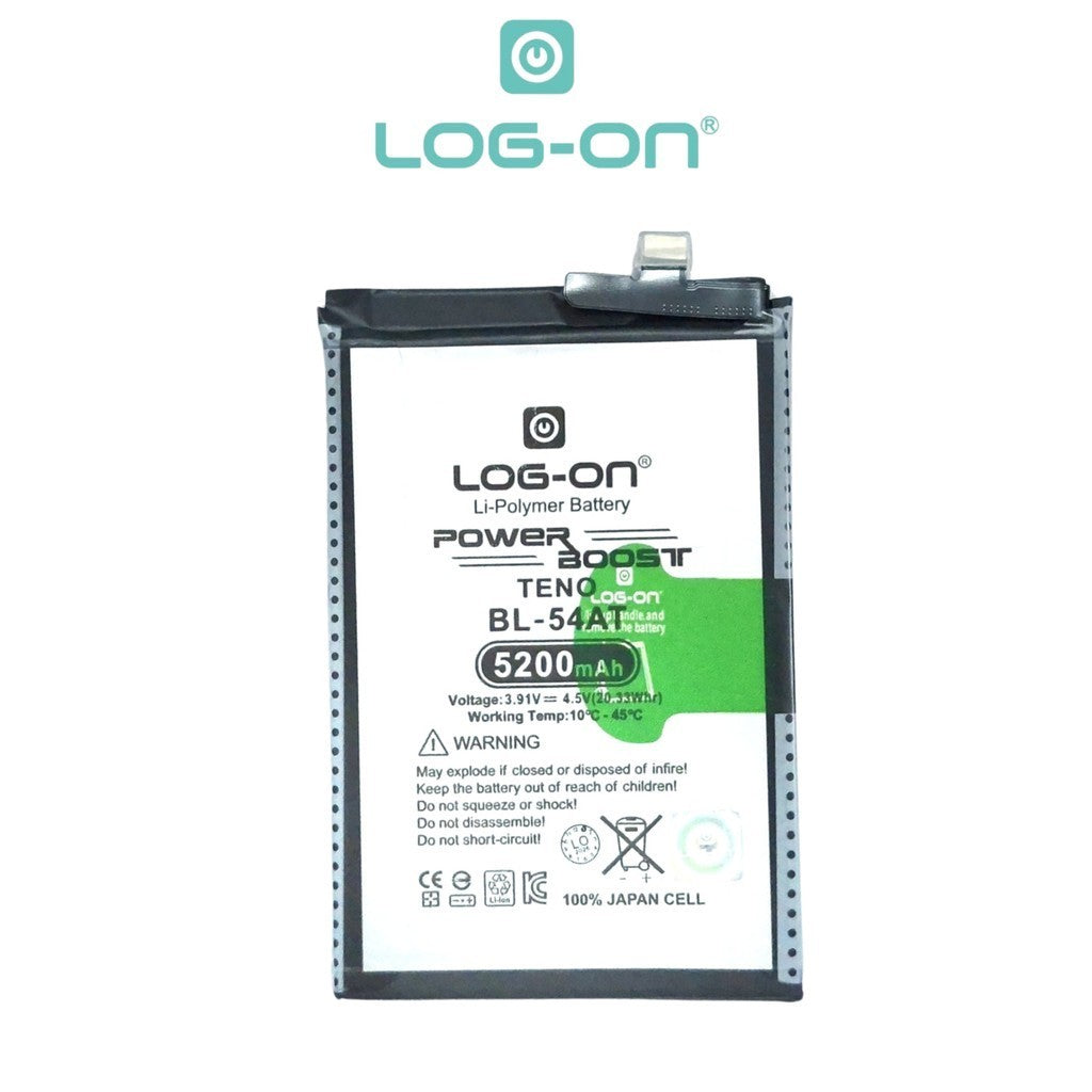 Baterai Log on BL-54AT untuk Tecno Camon 40 / Camon 40 Pro  5200mAh Fast Charging 45W Original Battery 1 Tahun Garansi