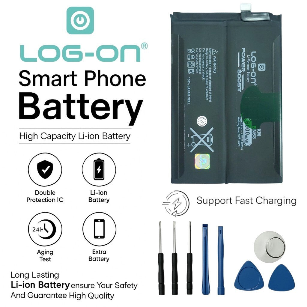 Baterai Log on BN68 Untuk Xiaomi RedMi 15C / Poco C85 Power Boost 6000mAh Original Batre 1 Tahun Garansi