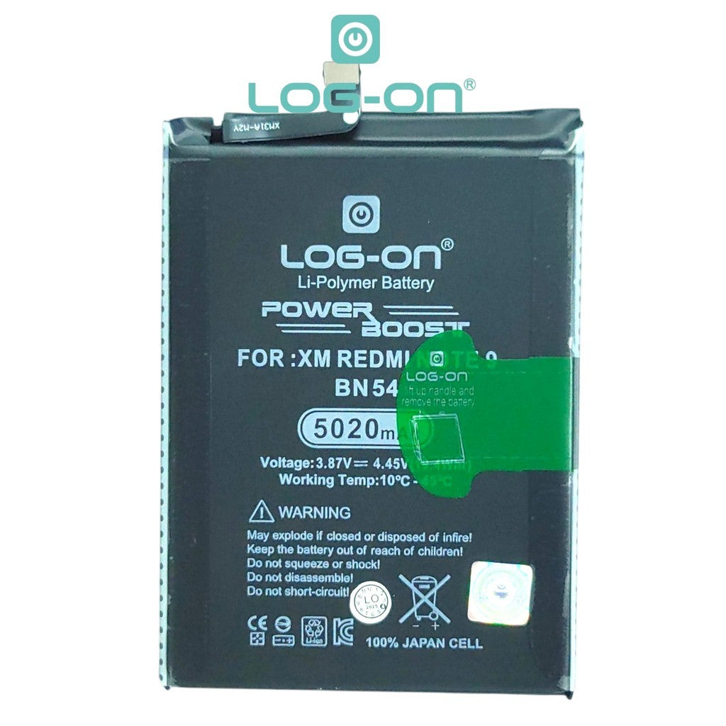 LOG ON BATERAI XIAOMI REDMI NOTE 9/BN54 BATRE POWER BOOST BATTERY