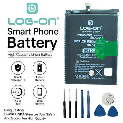 LOG ON BATERAI XIAOMI REDMI NOTE 9/BN54 BATRE POWER BOOST BATTERY