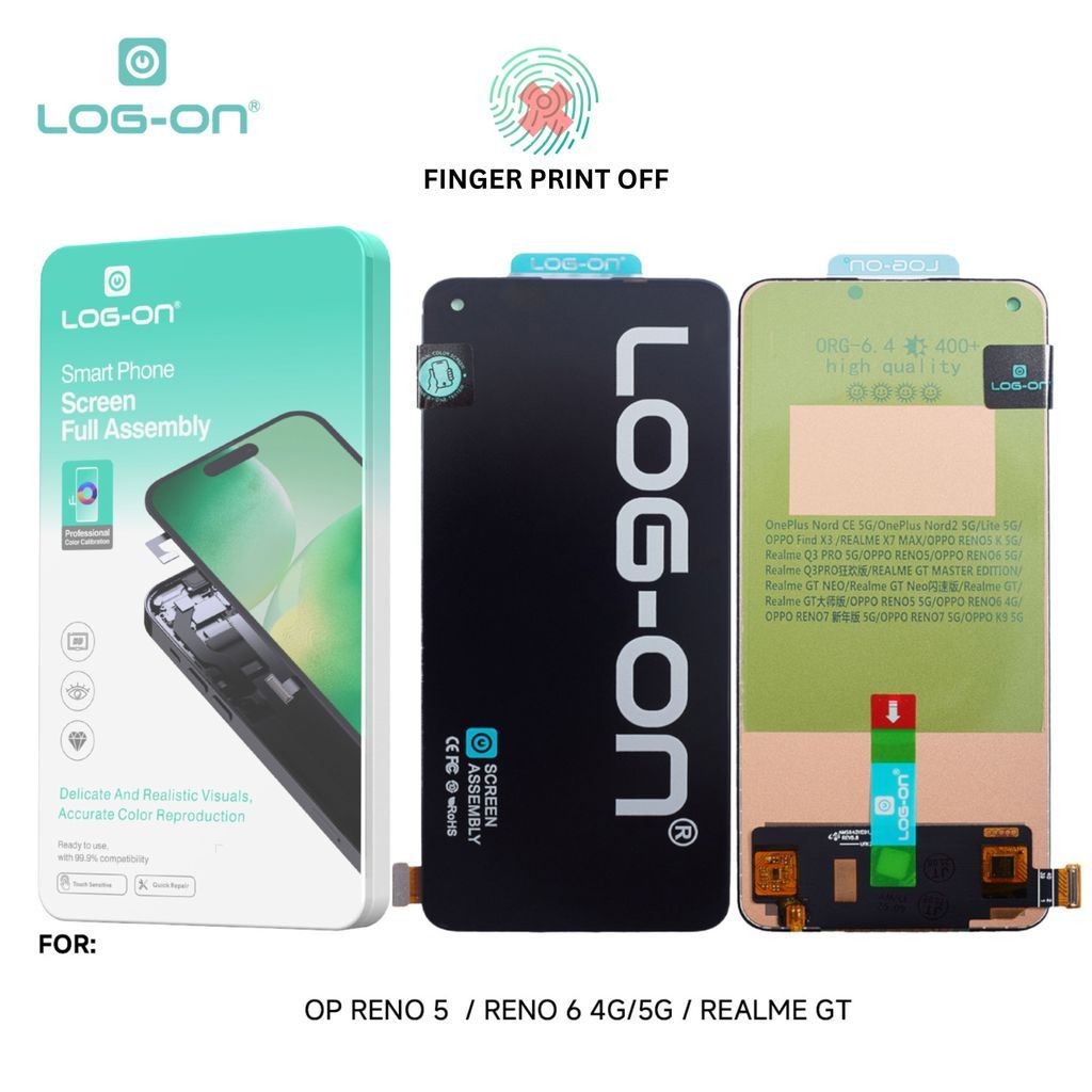 LOG-ON LCD UNTUK OPPO RENO 5 / RENO 6 / REALME GT 5G FULLSET TOUCHSCREEN GARANSI TEST 7 HARI