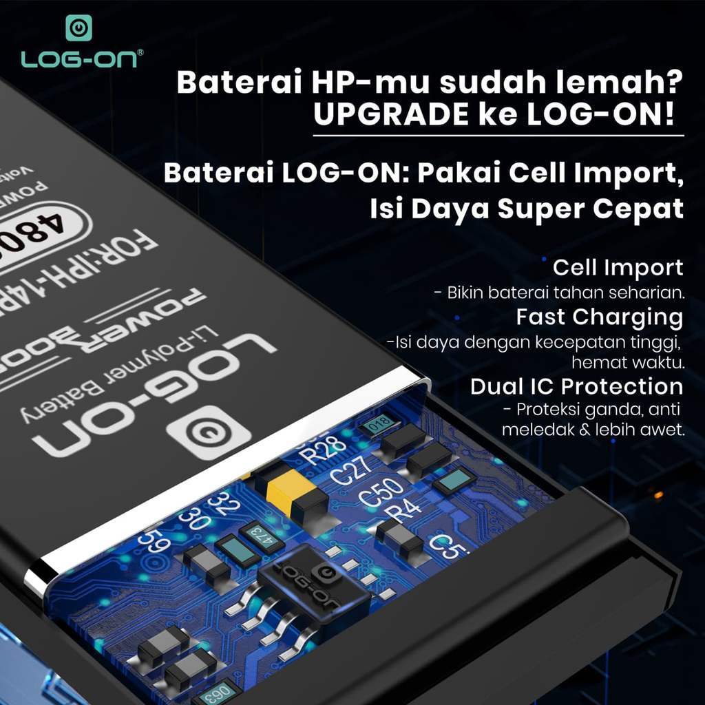 Baterai Log On BL-49JT Untuk Tecno Spark 30 / 30 Pro / Spark 20 Pro nfc 5000mAh Fast Charging Batre
