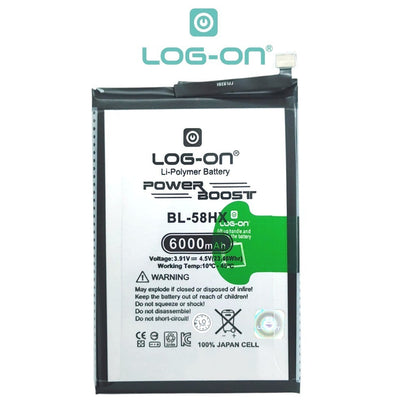 Baterai Log on BL-58HX Untuk INFINIX SMART 10 PLUS X6725B Fast Charging 18W Kapasitas 6000mAh 1 Tahun Garansi Battery Batre