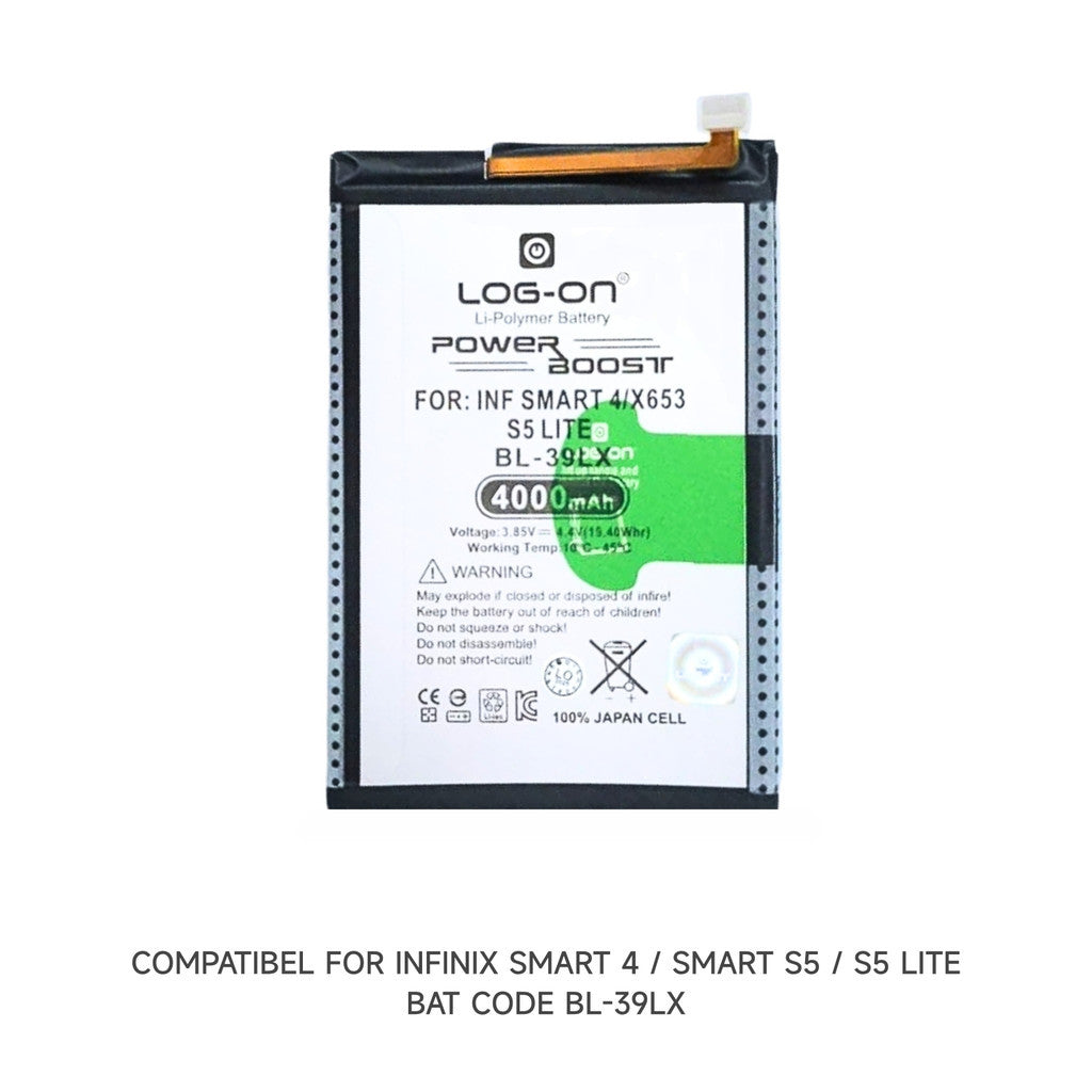 LOG ON BATERAI INFINIX SMART 4 X653 BL-39LX S5 Lite BATRE DOUBLE POWER DOUBLE IC BATTERY