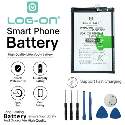 Baterai Log on BM5R Untuk Xiaomi Redmi 12 / Poco M6 Pro 5G BM-5R Kapasitas 5000mAh Original 1 Tahun Garansi Battery Batre