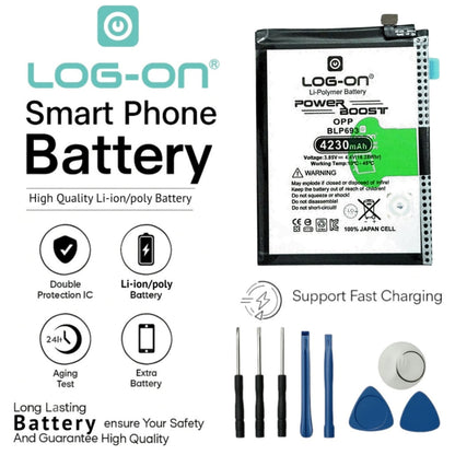Log On - BLP693 Oppo Realme 3 Power Boost Double IC Protection Battery baterai