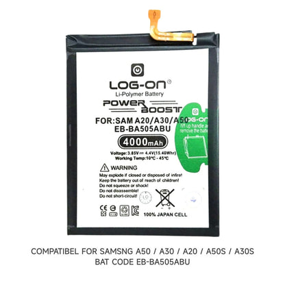 LOG ON BATERAI SAMSUNG A20-A205 LOG-ON BATRE POWER BOOST DOUBLE IC BATTERY