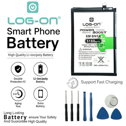 Log On - BN5X Untuk Xiaomi Redmi 14C / Poco C75 BN-5X Support Fast Charging Kapasitas 5160mAh Power Boost Battery Baterai Batre - 1 Tahun Garansi