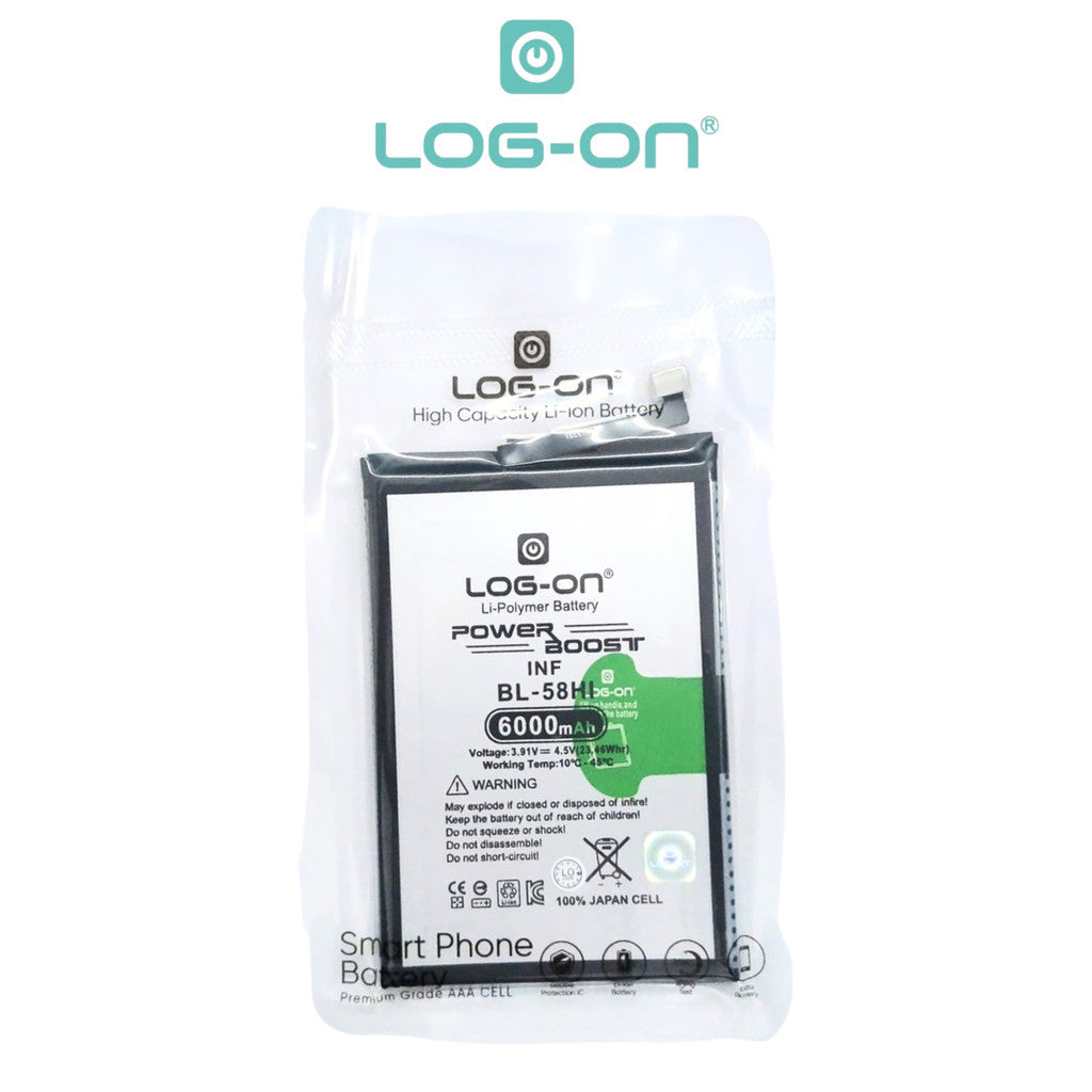 Baterai Log on BL-58HI Untuk ITEL S26 ULTRA Fast Charging 18W Kapasitas 6000mAh Original 1 Tahun Garansi Battery Batre