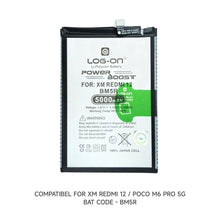 Baterai Log on BM5R Untuk Xiaomi Redmi 12 / Poco M6 Pro 5G BM-5R Kapasitas 5000mAh Original 1 Tahun Garansi Battery Batre