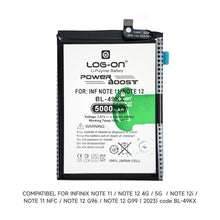 Baterai Log On BL-49KX Untuk Infinix Note 11 / Note 12 BL49KX Power Boost - Kapasitas 5000mAh Battery Batre - 1 Tahun Garansi