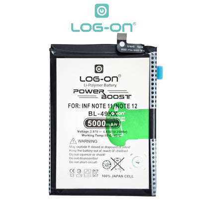 Baterai Log On BL-49KX Untuk Infinix Note 11 / Note 12 BL49KX Power Boost - Kapasitas 5000mAh Battery Batre - 1 Tahun Garansi