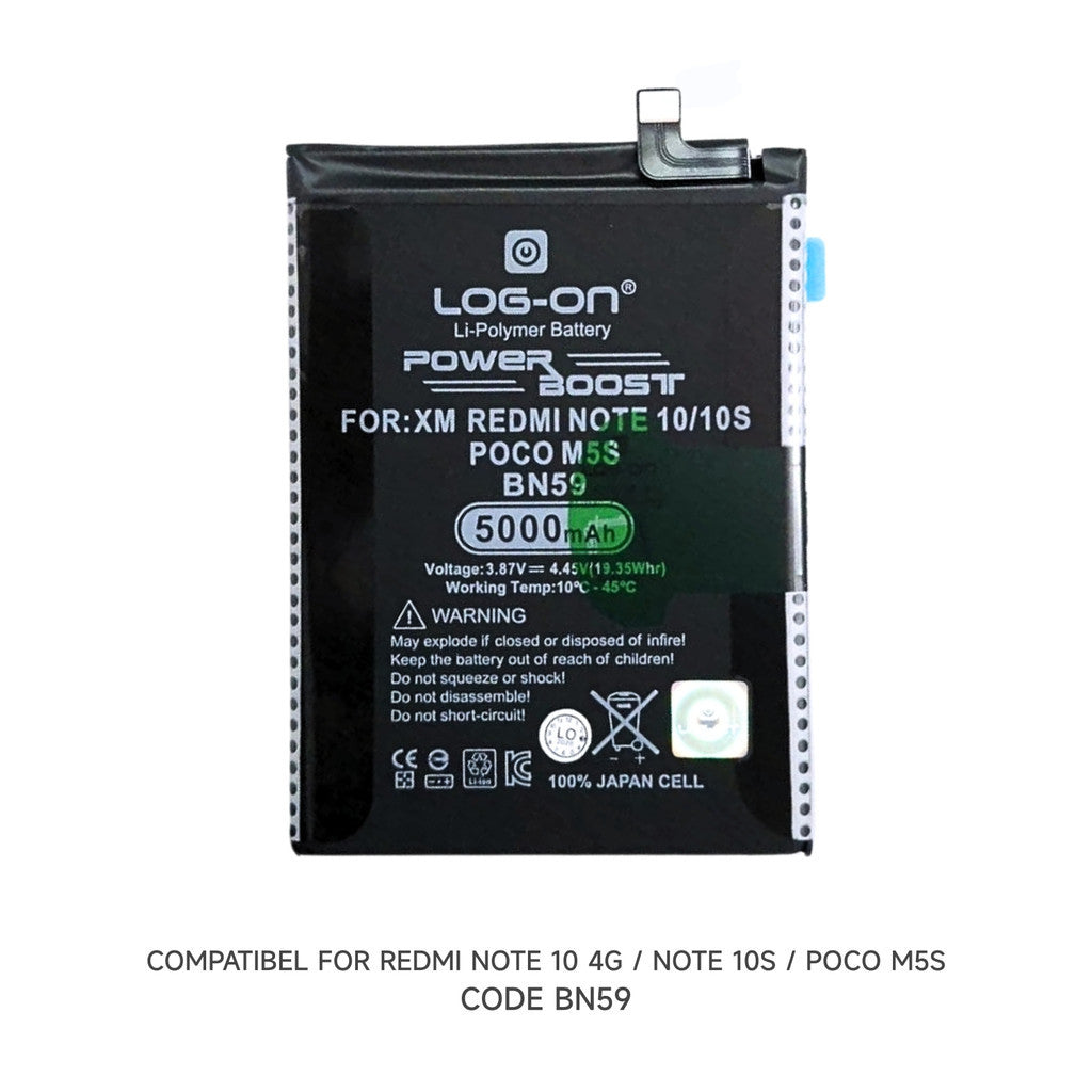 Log On - BN-59 Xiaomi Redmi Note 10 4G / Note 10s Power Boost Double Protection IC Battery Baterai Batre