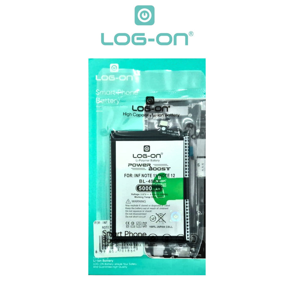 Baterai Log On BL-49KX Untuk Infinix Note 11 / Note 12 BL49KX Power Boost - Kapasitas 5000mAh Battery Batre - 1 Tahun Garansi
