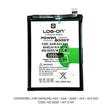 Log On - HQ-50SD Samsung A03/A04/A04E/A14 WT-S-W1 Power Boost Original Battery Baterai Batre