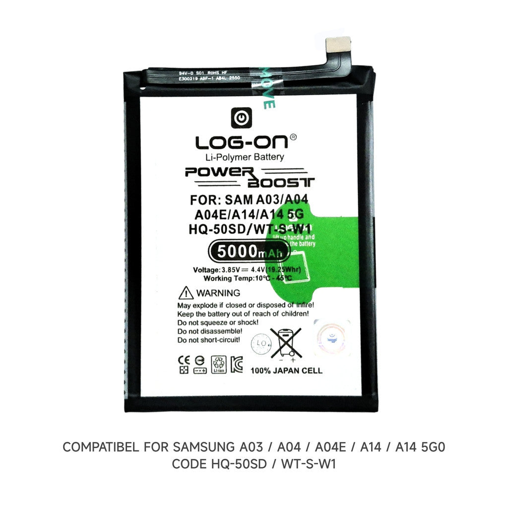 Log On - HQ-50SD Samsung A03/A04/A04E/A14 WT-S-W1 Power Boost Original Battery Baterai Batre