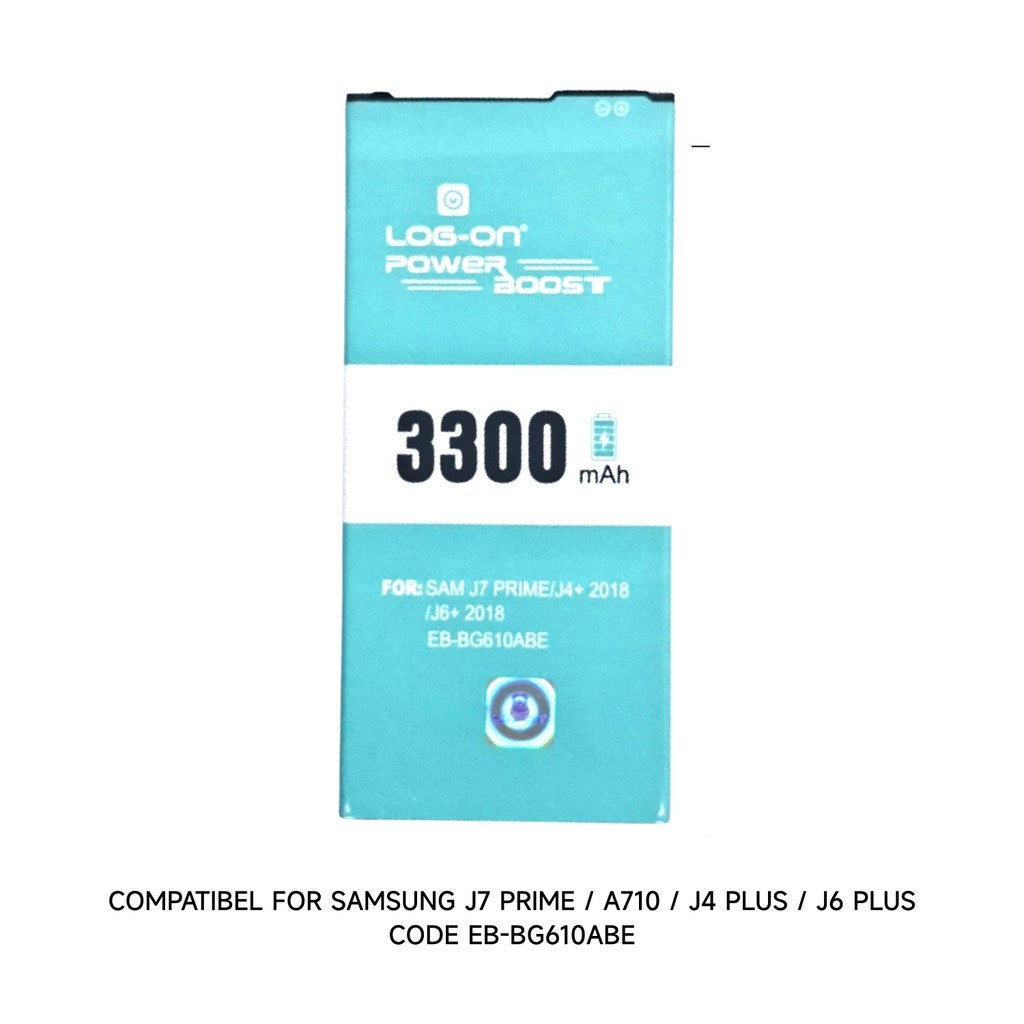 Baterai Log On EB-BG610ABE Untuk Samsung J7 Prime / J4 Plus / A7 2016 (A710) / J6 Plus Power Boost - Kapasitas 3300mAh Original Battery Batre - 1 Tahun Garansi