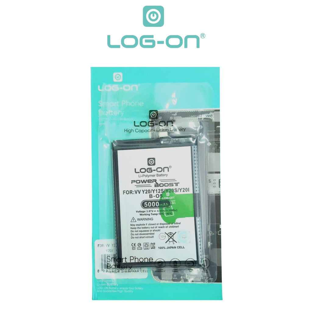 Baterai Log on B-O5 Untuk Vivo Y20 / Vivo Y12S / Vivo Y20S  / Vivo Y20i Kapasitas 5000mAh Original 1 Tahun Garansi Battery Batre