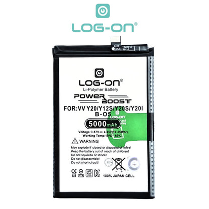 Baterai Log on B-O5 Untuk Vivo Y20 / Vivo Y12S / Vivo Y20S  / Vivo Y20i Kapasitas 5000mAh Original 1 Tahun Garansi Battery Batre