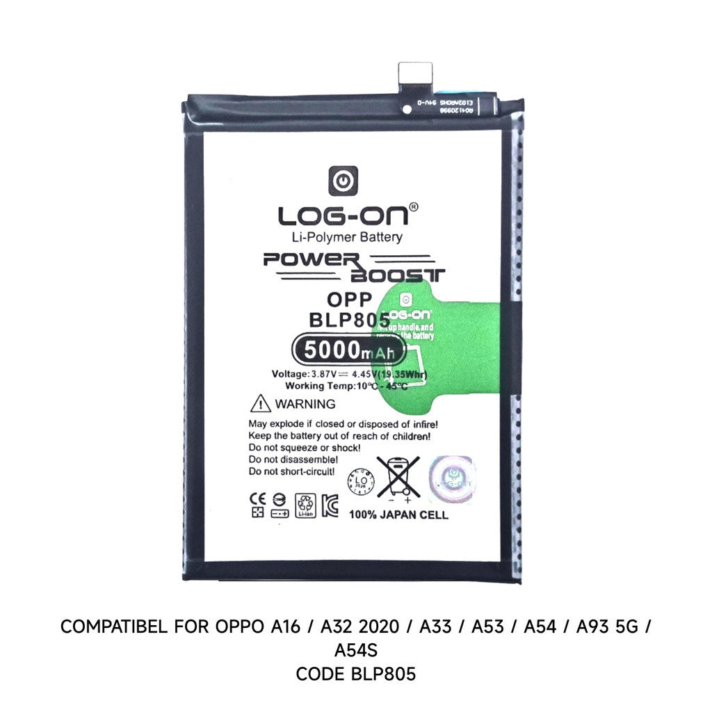 Log On - BLP-805 Oppo A16 / A32 2020 / A33 / A53 / A54 / A93 BLP805 Power Boost Double Protection IC Battery Baterai Batre