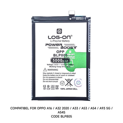 Log On - BLP-805 Oppo A16 / A32 2020 / A33 / A53 / A54 / A93 BLP805 Power Boost Double Protection IC Battery Baterai Batre
