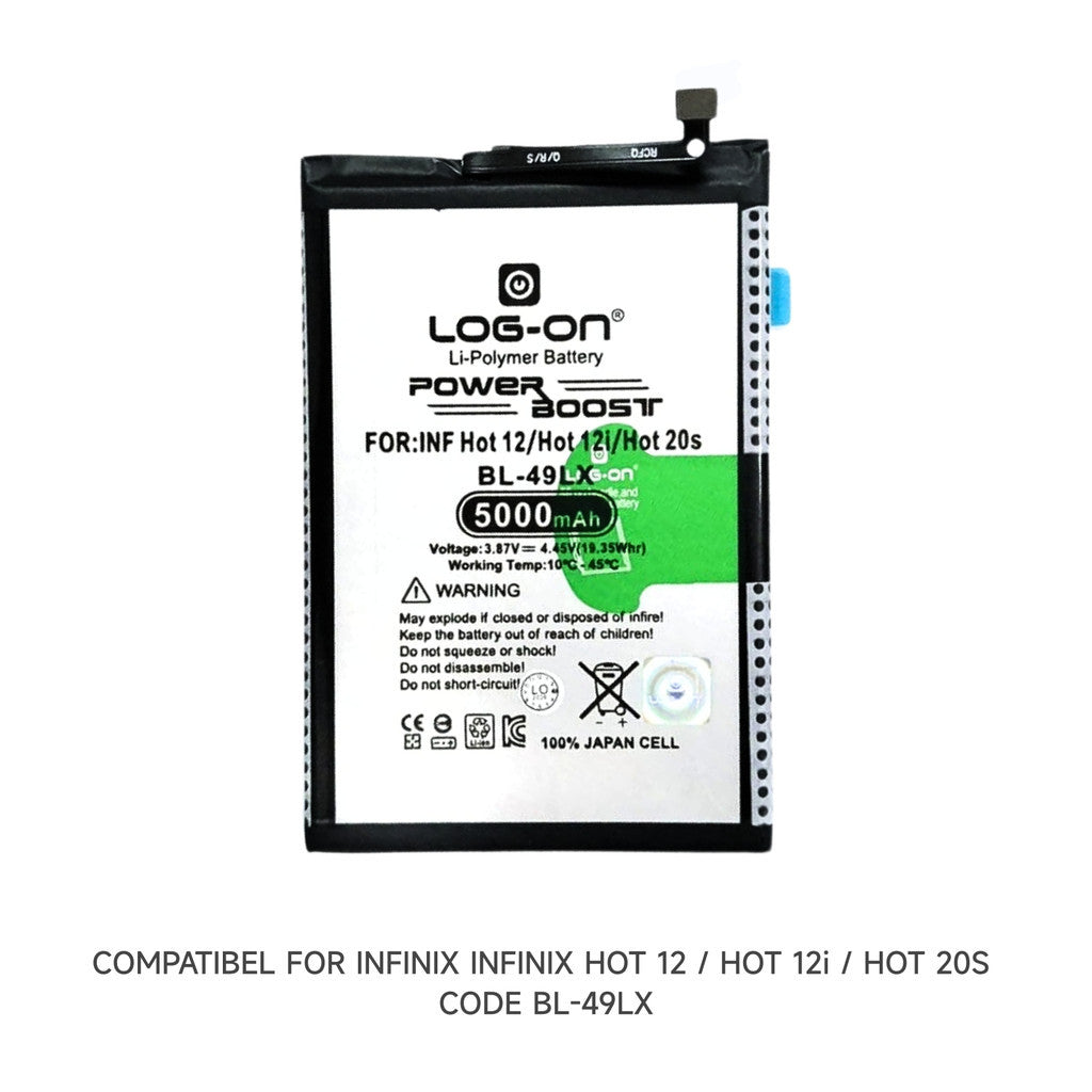 Log On -BL-49LX Infinix Hot 12 / Hot 12I / Hot 20s Power Boost Original Battery Baterai Batre - 1 Tahun Garansi