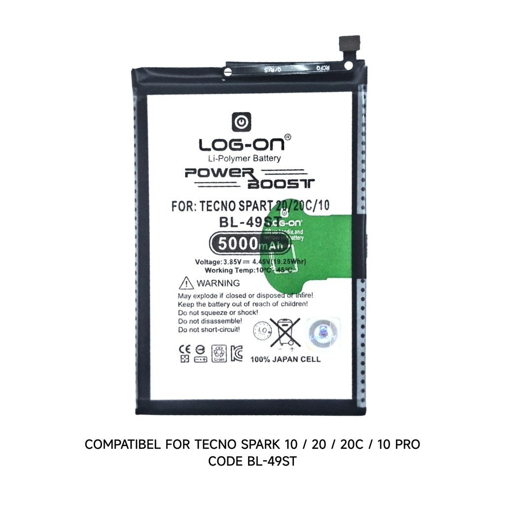 Log On - BL-49ST Tecno Spark 20 / 20C / Spark 10 / Spark 10 pro BL49ST Power Boost Original Battery Baterai Batre
