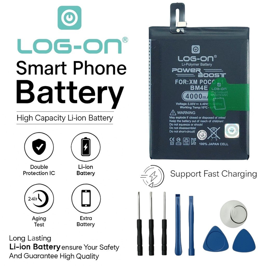 Log On-BM-4E Xiaomi Poco F1 Power Boost Double IC Protection Baterai