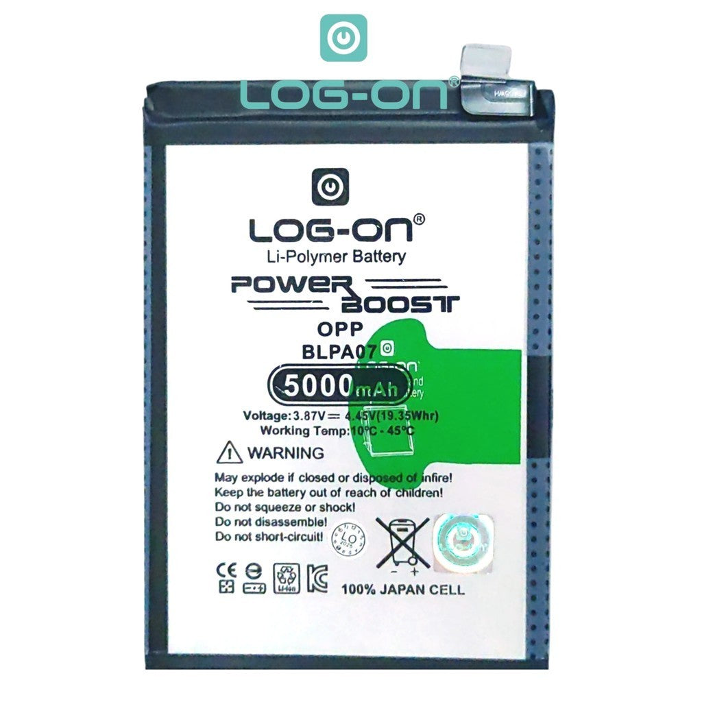 Baterai Log on BLPA07 Untuk Oppo A78 4G BLP-A07 Power Boost 5000mAh / 67W Original 1 Tahun Garansi Battery Batre