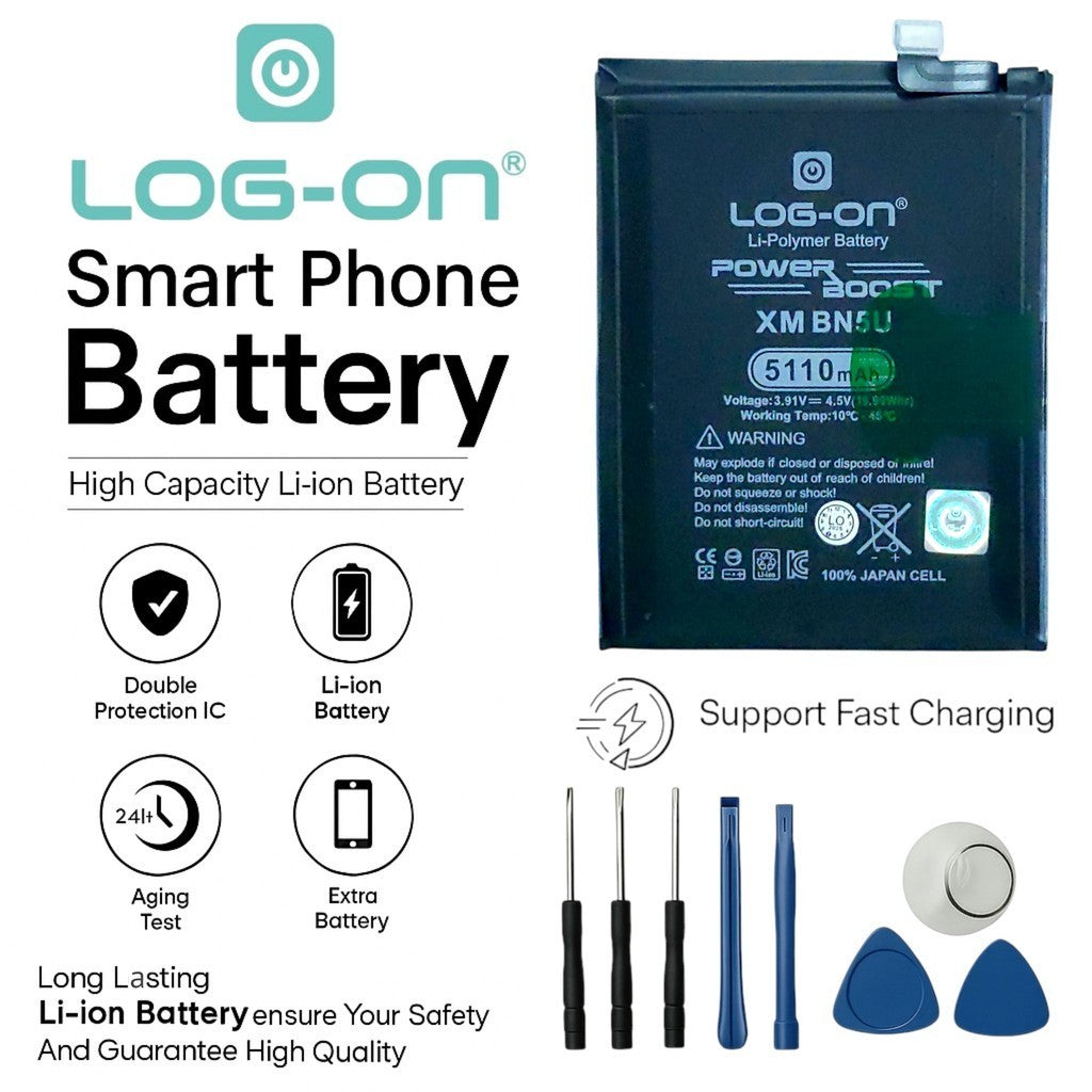 Baterai Log on BN5U Untuk Poco M7 PRO 5G / Redmi Note 14 5G BN-5U Power Boost 5110mAh / 45W Original 1 Tahun Garansi Battery Batre