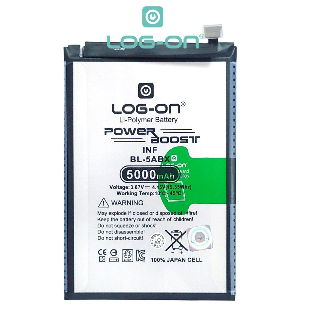 Baterai Log On BL-5ABX Untuk Infinix Hot 50 4G ( X6882 ) / hot 50i BL5ABX Power Boost - Kapasitas 5000mAh 1 Tahun Garansi Battery Batre