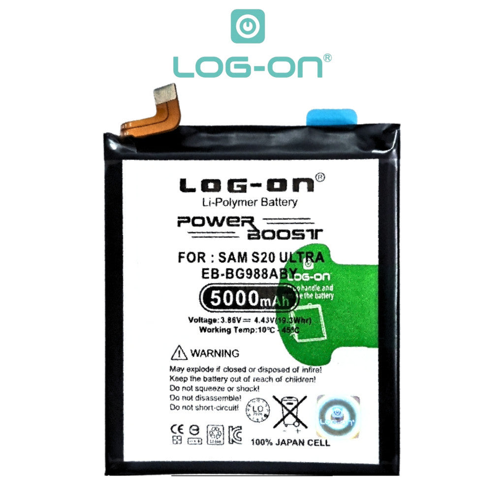 Baterai Log on EB-BG988ABY Untuk SAMSUNG S20 ULTRA Power Boost Original Battery Baterai Batre