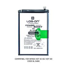 Baterai Log On BL-5ABX Untuk Infinix Hot 50 4G ( X6882 ) / hot 50i BL5ABX Power Boost - Kapasitas 5000mAh 1 Tahun Garansi Battery Batre