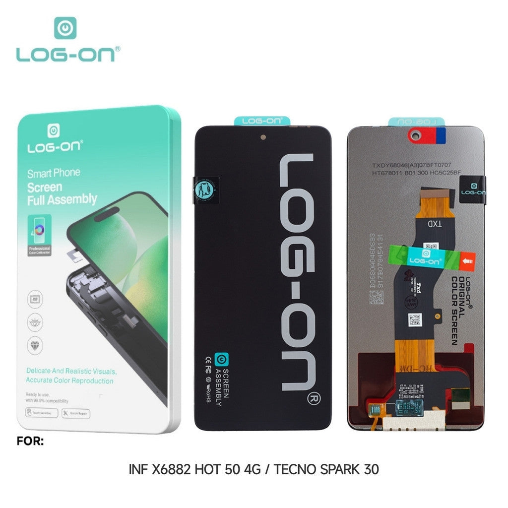 LOG ON LCD UNTUK INFINIX HOT 50 4G (X6720) / TECNO SPARK 30 4G (KL6) FULLSET TOUCHSCREEN