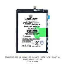 Baterai Log on BL-49FX Untuk Infinix Hot 8 / Hot 9  / Hot 20i  / Note 7 Lite / Smart 6 / Smart 6 Plus BL49FX Kapasitas 5000mAh Original 1 Tahun Garansi Battery Batre / batrai