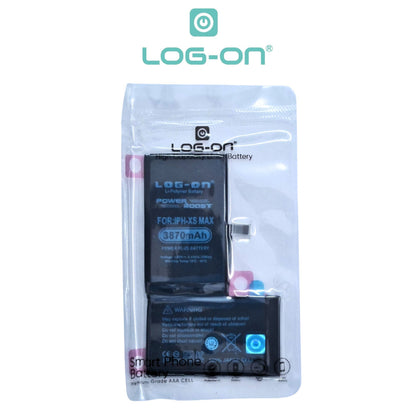 Baterai Log On - Untuk IPHONE XS MAX Power Plus - Kapasitas 3870mAh Battery Batre - 1 Tahun Garansi