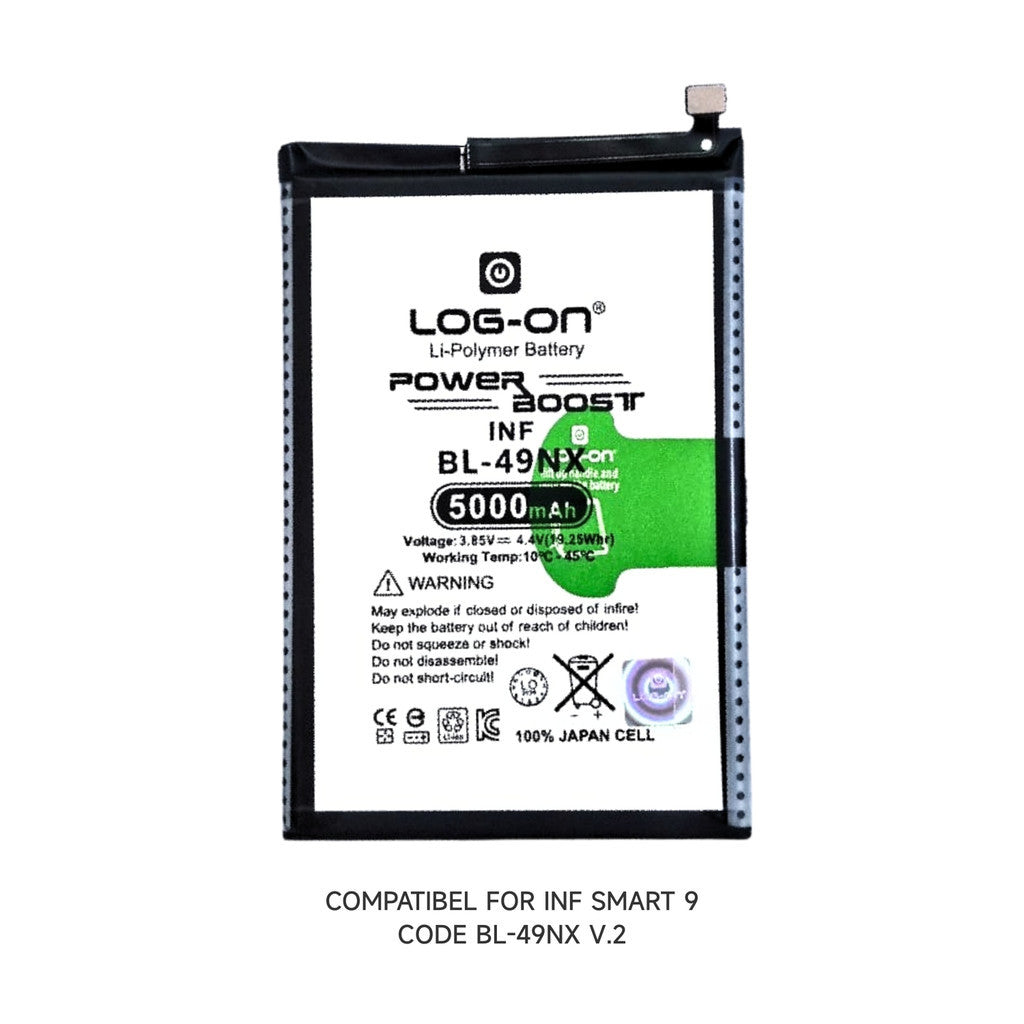 Baterai Log On BL-49NX Untuk Infinix Smart 9 / 9 HD Only 5000mAh BL49NX Fast Charging Batre
